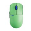 Green computer mouse with 'Pulsar' branding on a white background